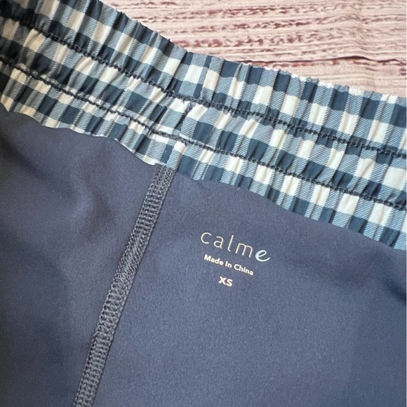 Johnny Was Calme Blue White Gingham Plaid Shorts - Picture 2 of 8